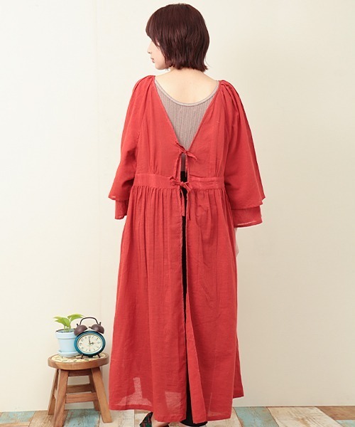 チチカカ（チチカカ）の「エコフレンドリーダイ2WAYワンピース（ワンピース・レディース・ベージュ/レッド/グリーン・FREE）」の8枚目の写真