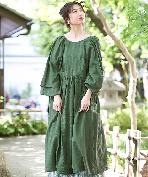 チチカカ（チチカカ）の「エコフレンドリーダイ2WAYワンピース（ワンピース・レディース・ベージュ/レッド/グリーン・FREE）」の12枚目の写真