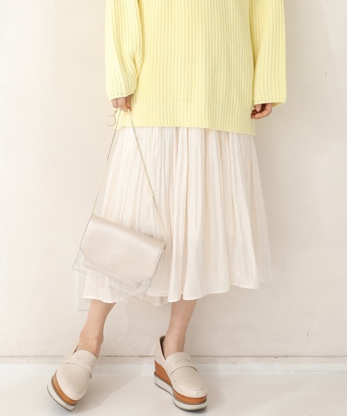 one after another NICE CLAUP(ワンアフターアナザーナイスクラップ)の「イレヘムプリーツスカート(スカート・レディース・ベージュ/その他1/アイボリー/その他2・FREE)」の2枚目の写真