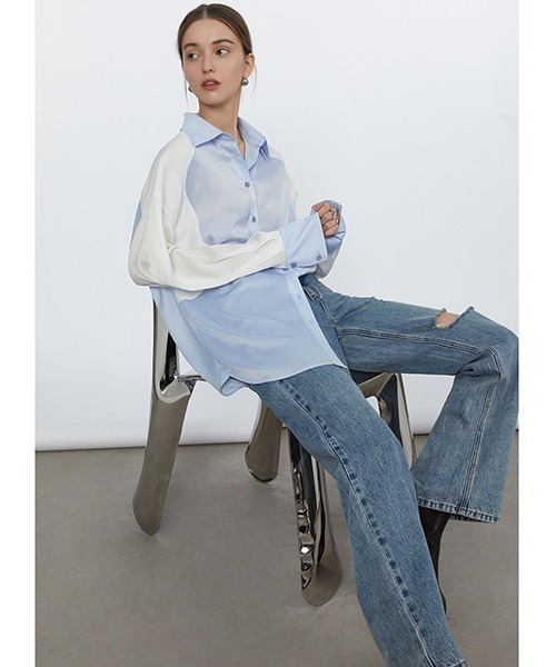 Fano Studios（ファノ ストゥディオズ）の「【Fano Studios】Wide straight damage denim pants FC21K022（デニムパンツ・レディース・ブルー・M/S/L）」の5枚目の写真