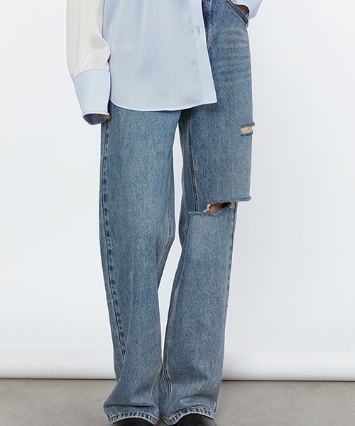 Fano Studios（ファノ ストゥディオズ）の「【Fano Studios】Wide straight damage denim pants FC21K022（デニムパンツ・レディース・ブルー・M/S/L）」の6枚目の写真