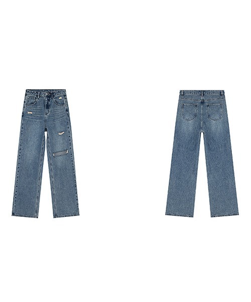 Fano Studios（ファノ ストゥディオズ）の「【Fano Studios】Wide straight damage denim pants FC21K022（デニムパンツ・レディース・ブルー・M/S/L）」の14枚目の写真