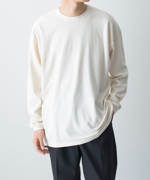 UNDECORATED(アンデコレイテッド)の「UNDECORATED アンデコレイテッド / ORGANIC CO L/S TEE オーガニックコットン製品染めオーバーサイズ長袖Tシャツ / UDF21102(Tシャツ/カットソー・メンズ・チャコールグレー/ダークブルー/ホワイト/キナリ・0/1/2/3)」の18枚目の写真