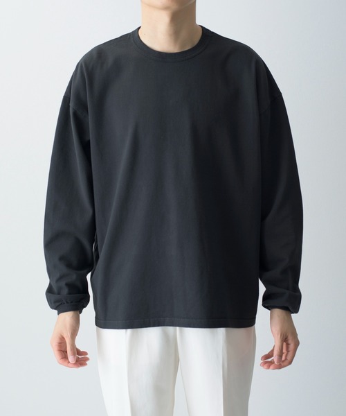UNDECORATED(アンデコレイテッド)の「UNDECORATED アンデコレイテッド / ORGANIC CO L/S TEE オーガニックコットン製品染めオーバーサイズ長袖Tシャツ / UDF21102(Tシャツ/カットソー・メンズ・チャコールグレー/ダークブルー/ホワイト/キナリ・0/1/2/3)」の11枚目の写真
