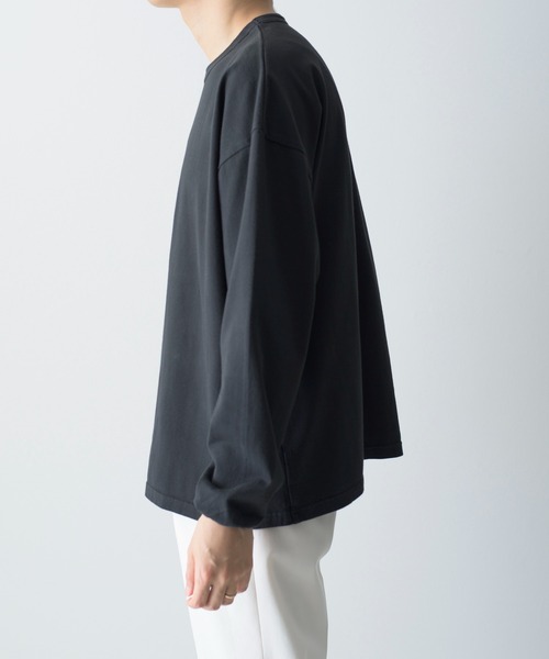 UNDECORATED(アンデコレイテッド)の「UNDECORATED アンデコレイテッド / ORGANIC CO L/S TEE オーガニックコットン製品染めオーバーサイズ長袖Tシャツ / UDF21102(Tシャツ/カットソー・メンズ・チャコールグレー/ダークブルー/ホワイト/キナリ・0/1/2/3)」の12枚目の写真