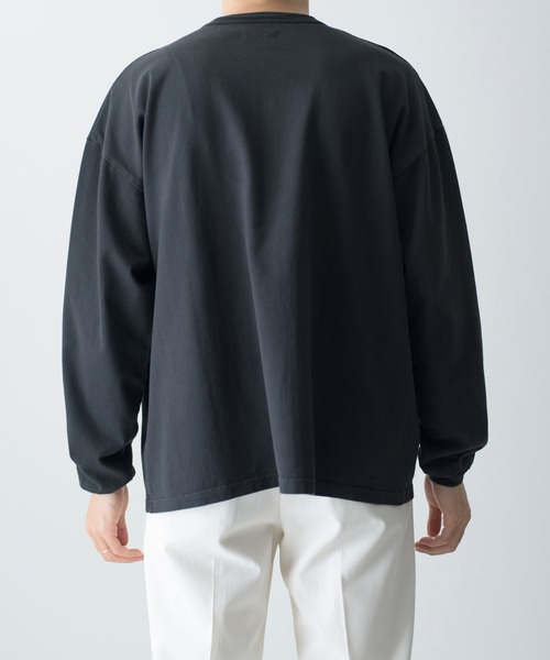 UNDECORATED(アンデコレイテッド)の「UNDECORATED アンデコレイテッド / ORGANIC CO L/S TEE オーガニックコットン製品染めオーバーサイズ長袖Tシャツ / UDF21102(Tシャツ/カットソー・メンズ・チャコールグレー/ダークブルー/ホワイト/キナリ・0/1/2/3)」の13枚目の写真