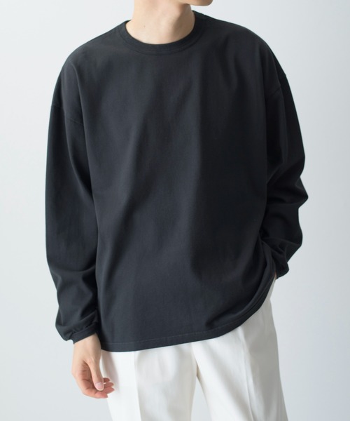 UNDECORATED(アンデコレイテッド)の「UNDECORATED アンデコレイテッド / ORGANIC CO L/S TEE オーガニックコットン製品染めオーバーサイズ長袖Tシャツ / UDF21102(Tシャツ/カットソー・メンズ・チャコールグレー/ダークブルー/ホワイト/キナリ・0/1/2/3)」の8枚目の写真