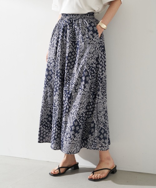 earth music&ecology（アースミュージックアンドエコロジー）の「気分は旅！スカート ＊●（スカート・レディース・ベージュ/ピンクベージュ/ダークネイビー/カーキ・FREE）」の3枚目の写真