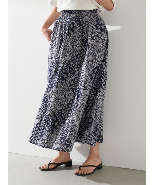 earth music&ecology（アースミュージックアンドエコロジー）の「気分は旅！スカート ＊●（スカート・レディース・ベージュ/ピンクベージュ/ダークネイビー/カーキ・FREE）」の8枚目の写真