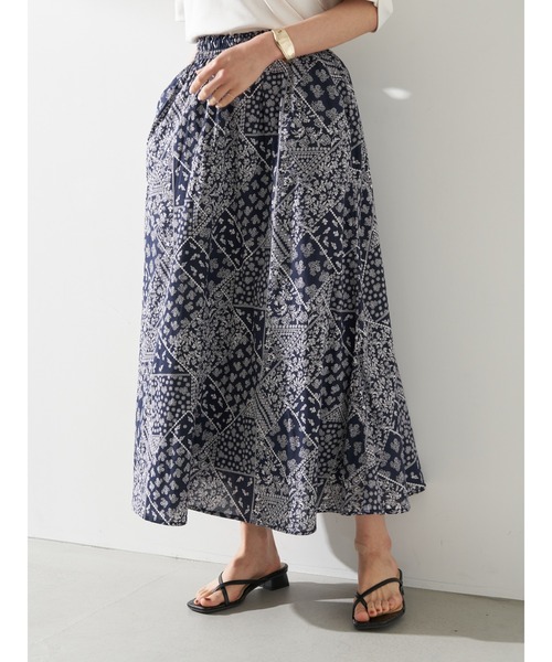 earth music&ecology（アースミュージックアンドエコロジー）の「気分は旅！スカート ＊●（スカート・レディース・ベージュ/ピンクベージュ/ダークネイビー/カーキ・FREE）」の6枚目の写真