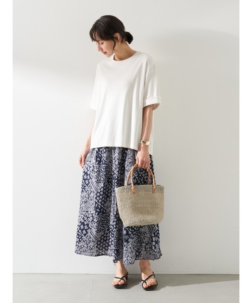 earth music&ecology（アースミュージックアンドエコロジー）の「気分は旅！スカート ＊●（スカート・レディース・ベージュ/ピンクベージュ/ダークネイビー/カーキ・FREE）」の5枚目の写真