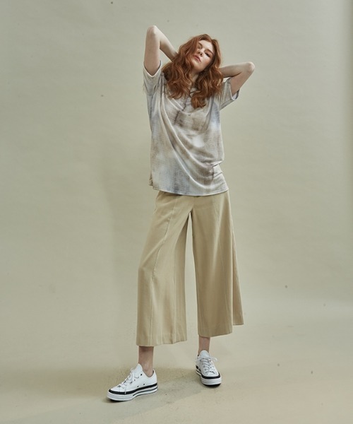 manavis7（マナビスセブン）の「【MANAVIS7 】ワイドステッチスラックス / WIDE STITCH SLACKS（スラックス・レディース・ブラック/ベージュ・SMALL/MEDIUM）」の5枚目の写真