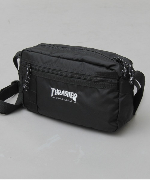THRASHER（スラッシャー）の「撥水 ロゴ刺繍 横型 ナイロン ミニショルダーバッグ（ショルダーバッグ・メンズ・ブラック・FREE）」の3枚目の写真