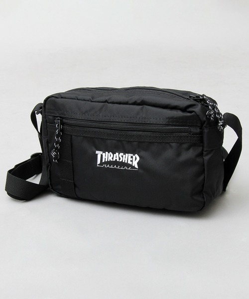 THRASHER（スラッシャー）の「撥水 ロゴ刺繍 横型 ナイロン ミニショルダーバッグ（ショルダーバッグ・メンズ・ブラック・FREE）」の7枚目の写真