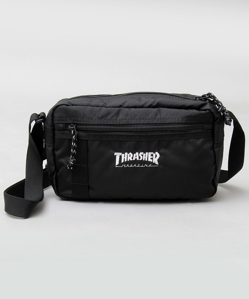 THRASHER（スラッシャー）の「撥水 ロゴ刺繍 横型 ナイロン ミニショルダーバッグ（ショルダーバッグ・メンズ・ブラック・FREE）」の13枚目の写真