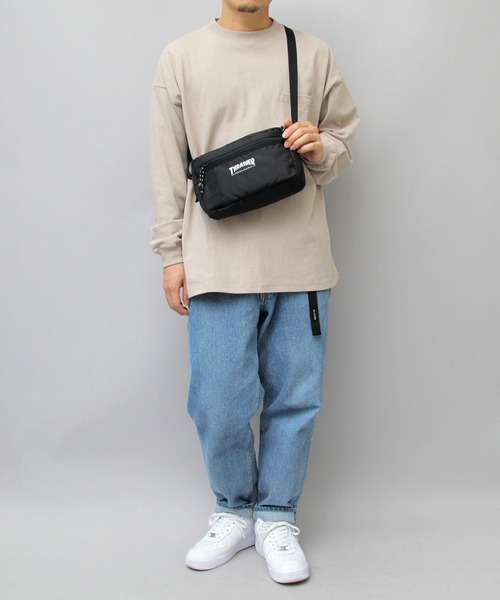 THRASHER（スラッシャー）の「撥水 ロゴ刺繍 横型 ナイロン ミニショルダーバッグ（ショルダーバッグ・メンズ・ブラック・FREE）」の18枚目の写真