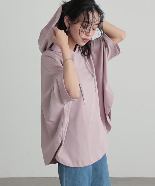 n'OrLABEL(ノアールレーベル)の「『裾ラウンドゆるパーカー』(パーカー・レディース・グリーン/オフホワイト/ブラック/ラベンダー・FREE)」の4枚目の写真