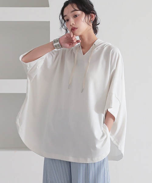 n'OrLABEL(ノアールレーベル)の「『裾ラウンドゆるパーカー』(パーカー・レディース・グリーン/オフホワイト/ブラック/ラベンダー・FREE)」の1枚目の写真