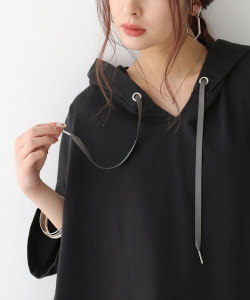 n'OrLABEL(ノアールレーベル)の「『裾ラウンドゆるパーカー』(パーカー・レディース・グリーン/オフホワイト/ブラック/ラベンダー・FREE)」の6枚目の写真