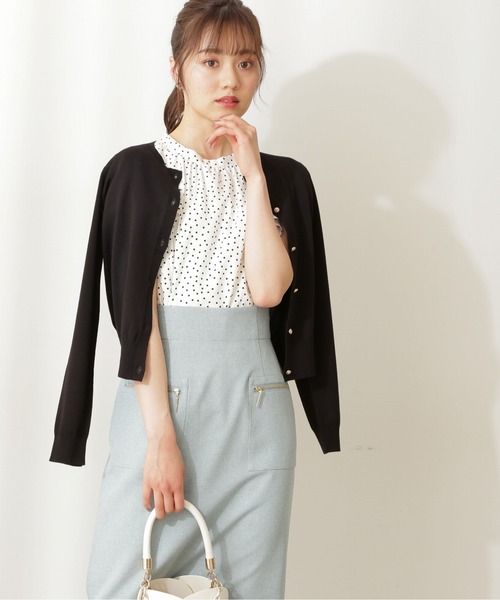 PROPORTION BODY DRESSING（プロポーションボディドレッシング）の「メタル釦クルーカーディガン / 1211274500（カーディガン/ボレロ・レディース・ホワイト/グレー/クリアグリーン/ピンク系その他3/ブラック・FREE）」の7枚目の写真