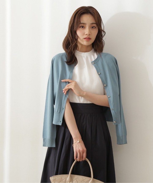 PROPORTION BODY DRESSING（プロポーションボディドレッシング）の「メタル釦クルーカーディガン / 1211274500（カーディガン/ボレロ・レディース・ホワイト/グレー/クリアグリーン/ピンク系その他3/ブラック・FREE）」の12枚目の写真