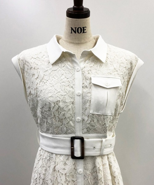 Noela（ノエラ）の「レースフレンチシャツワンピース（シャツ