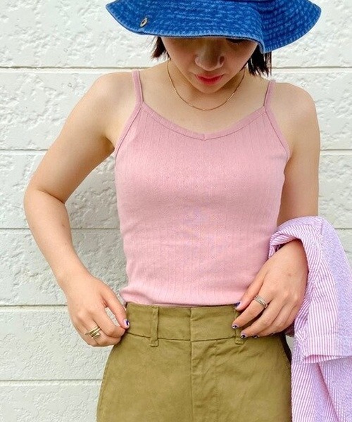 GAP（ギャップ）の「コットン Vネック クロップド キャミソール（キャミソール・レディース・ピンク/イエロー/ライトグリーン・S/M/L/XS/XXS/XL）」の3枚目の写真