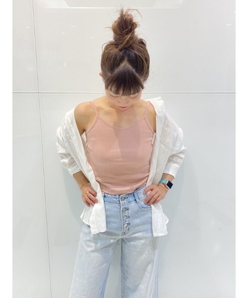 GAP（ギャップ）の「コットン Vネック クロップド キャミソール（キャミソール・レディース・ピンク/イエロー/ライトグリーン・S/M/L/XS/XXS/XL）」の8枚目の写真