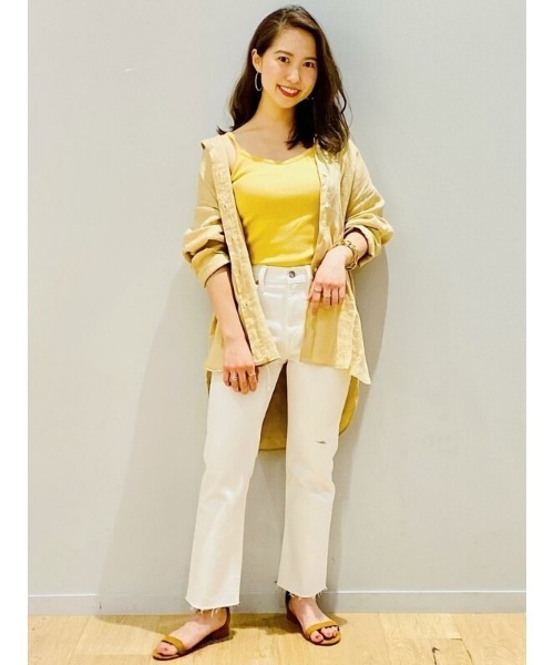 GAP（ギャップ）の「コットン Vネック クロップド キャミソール（キャミソール・レディース・ピンク/イエロー/ライトグリーン・S/M/L/XS/XXS/XL）」の14枚目の写真