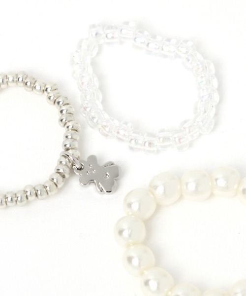 Me%（ミィパーセント）の「☆3点セット☆クマビーズSETリング（リング・レディース・シルバー/ゴールド・FREE）」の3枚目の写真