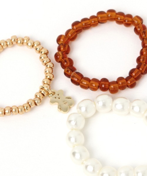 Me%（ミィパーセント）の「☆3点セット☆クマビーズSETリング（リング・レディース・シルバー/ゴールド・FREE）」の4枚目の写真