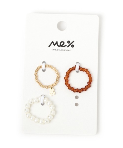 Me%（ミィパーセント）の「☆3点セット☆クマビーズSETリング（リング・レディース・シルバー/ゴールド・FREE）」の5枚目の写真