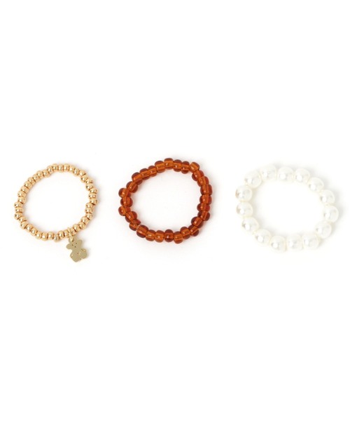 Me%（ミィパーセント）の「☆3点セット☆クマビーズSETリング（リング・レディース・シルバー/ゴールド・FREE）」の9枚目の写真