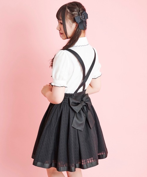 Secret Honey（シークレットハニー）の「シャドーチェックボリュームスカート（スカート・レディース・ブラック/オフホワイト・MEDIUM）」の4枚目の写真