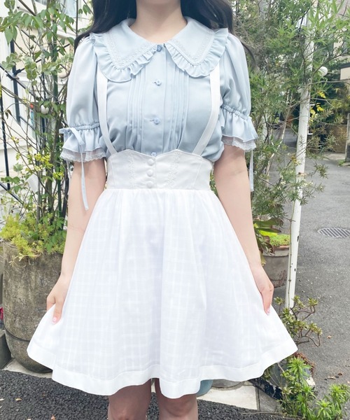 Secret Honey（シークレットハニー）の「シャドーチェックボリュームスカート（スカート・レディース・ブラック/オフホワイト・MEDIUM）」の9枚目の写真