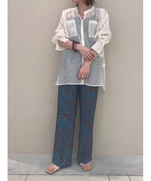 crie conforto(クリーコンフォルト)の「ロンシャンリーフプリントパンツ(スラックス・レディース・ブラック/グリーン・SMALL/MEDIUM/LARGE)」の21枚目の写真