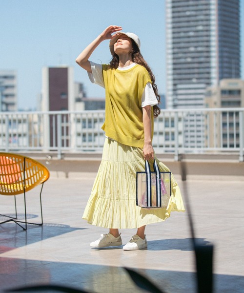 【完売品✨試着のみ】ニコアンドフワシャカロングスカートＬカーキてぃら Make Stuff '25] ＜選べる着丈＞25メンバーふわシャカベルト