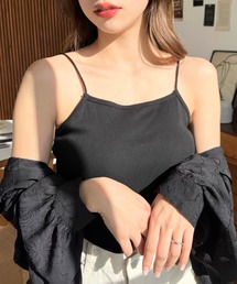 moment+ | 綿100％リブ.スクエアネックキャミソール(キャミソール)