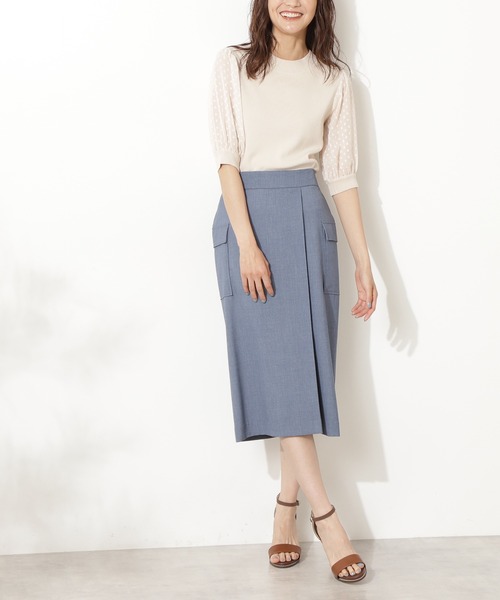 N.（N. Natural Beauty Basic）（エヌエヌナチュラルビューティーベーシック）の「【S Size Line】フラップポケットタイトスカート（スカート・レディース・グレー/ピンク/ブルー・SMALL/MEDIUM）」の2枚目の写真