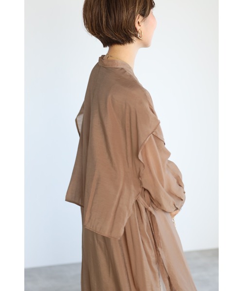 Bonjour Sagan（ボンジュールサガン）の「バンドカラーデザインシャツワンピース（ワンピース・レディース・ブルー/モカ/ネイビー/オフホワイト・FREE）」の20枚目の写真