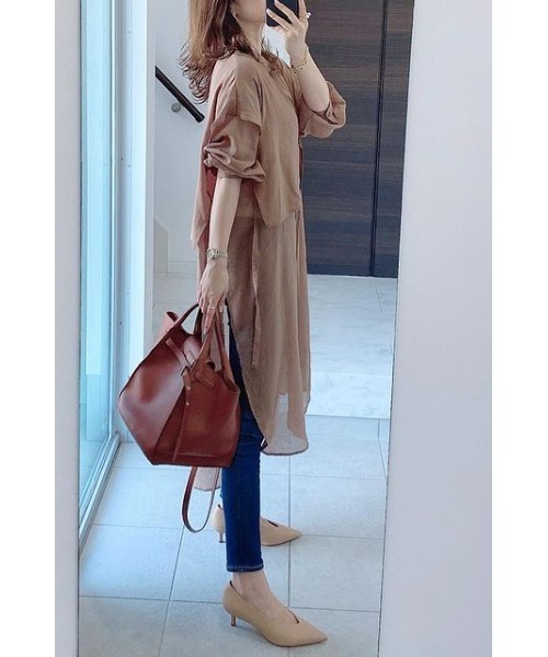 【最終】ゴーシュ　バンドカラーワンピース セパレート風テーラードワンピース(2colors)（ベージュ・黒）春