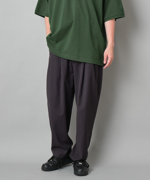 CIAOPANIC（チャオパニック）の「リネン混プリペラ織り2タックワイドテーパードパンツ（スラックス・メンズ・ブラック/ホワイト/ブルー/オリーブ・MEDIUM/LARGE）」の5枚目の写真