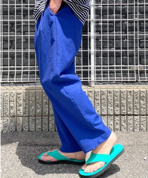 CIAOPANIC（チャオパニック）の「リネン混プリペラ織り2タックワイドテーパードパンツ（スラックス・メンズ・ブラック/ホワイト/ブルー/オリーブ・MEDIUM/LARGE）」の18枚目の写真