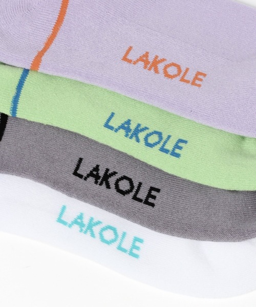LAKOLE（ラコレ）の「サイドレタリングソックス / 943352（ソックス/靴下・メンズ・ブラック/ホワイト/グレー/パープル/ライトグリーン・FREE）」の12枚目の写真