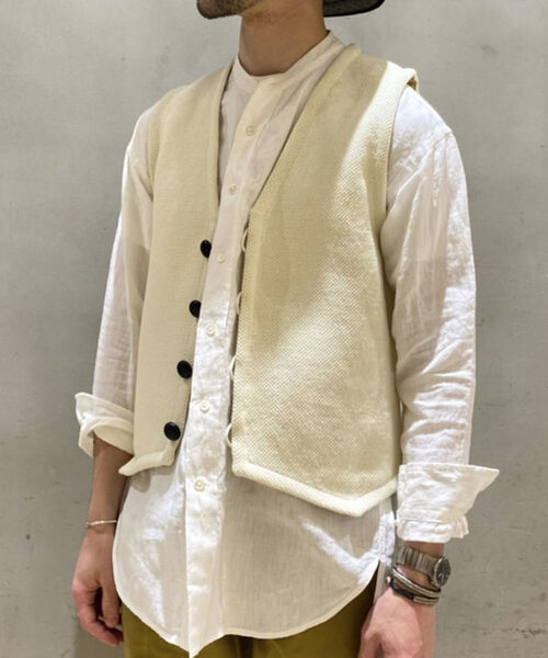 NOLLEY'S goodman（ノーリーズグッドマン）の「オルテガライク チマヨ柄 ベスト（ベスト・メンズ・オフホワイト/ブラック系その他3/グレー/ベージュ系その他3・MEDIUM/LARGE）」の2枚目の写真