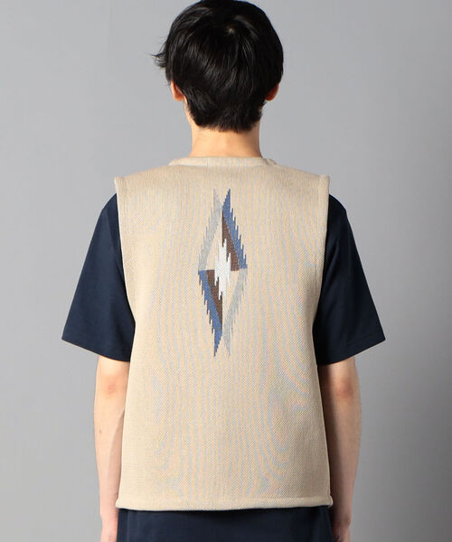 NOLLEY'S goodman（ノーリーズグッドマン）の「オルテガライク チマヨ柄 ベスト（ベスト・メンズ・オフホワイト/ブラック系その他3/グレー/ベージュ系その他3・MEDIUM/LARGE）」の8枚目の写真