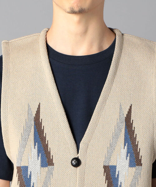 NOLLEY'S goodman（ノーリーズグッドマン）の「オルテガライク チマヨ柄 ベスト（ベスト・メンズ・オフホワイト/ブラック系その他3/グレー/ベージュ系その他3・MEDIUM/LARGE）」の14枚目の写真