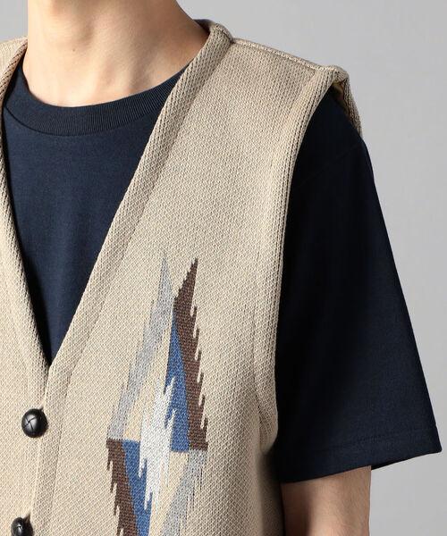 NOLLEY'S goodman（ノーリーズグッドマン）の「オルテガライク チマヨ柄 ベスト（ベスト・メンズ・オフホワイト/ブラック系その他3/グレー/ベージュ系その他3・MEDIUM/LARGE）」の20枚目の写真