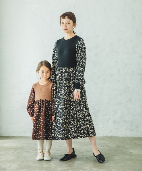 pairmanon（ペアマノン）の「【ママサイズ】ニットドッキング小花柄