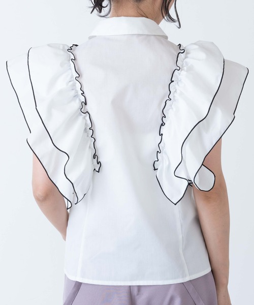 WEGO(ウィゴー)の「WEGO/ラッフルオープンショルダーブラウス(シャツ/ブラウス・レディース・ホワイト・FREE)」の7枚目の写真